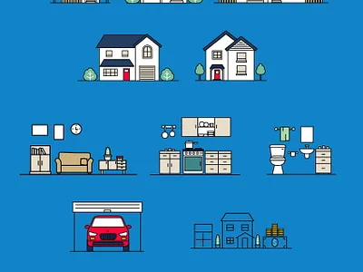 Real Estate building home house illustration real estate vector