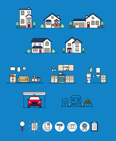 Real Estate building home house illustration real estate vector