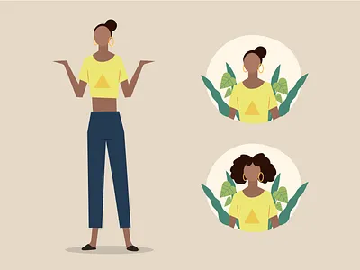 Pretty Woman black character desing cute pretty simplicity vabulis vector women