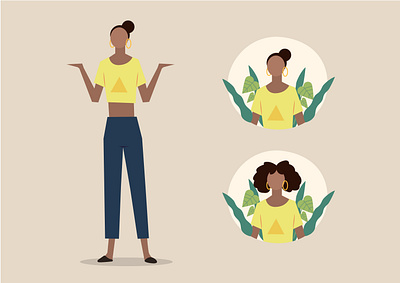 Pretty Woman black character desing cute pretty simplicity vabulis vector women