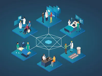 Medical Technology computers conection corporate graphic design healthy illustration medical medicine people technology vector