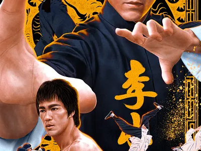 Bruce Lee officially licensed poster - yellow variant alternative movie poster bruce lee illustration key art poster poster design poster illustration