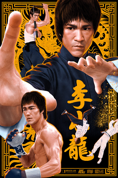 Bruce Lee officially licensed poster - yellow variant alternative movie poster bruce lee illustration key art poster poster design poster illustration