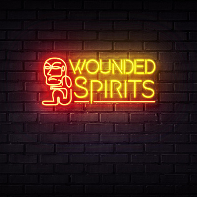 Wounded Spirits Bar Neon Sign graphic design