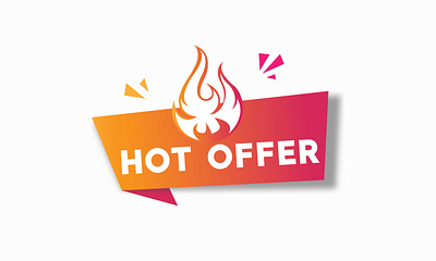 price tag, hot offer, gradient colour, flame, business design graphic design vector