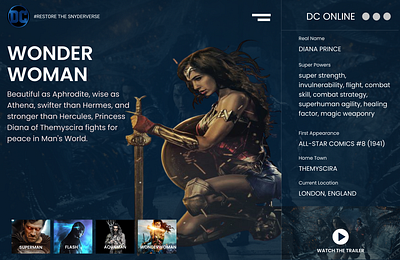 Wonder Woman design ui ux