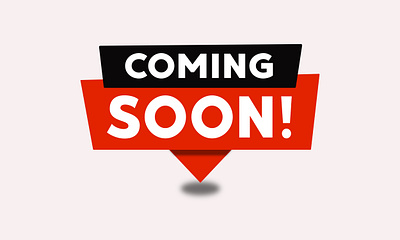 Coming soon tag, banner, business branding design graphic design typography vector