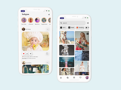 Instagram Redesign Concept mockup ui ux