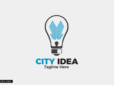 City Idea Lamp Landmark Logo