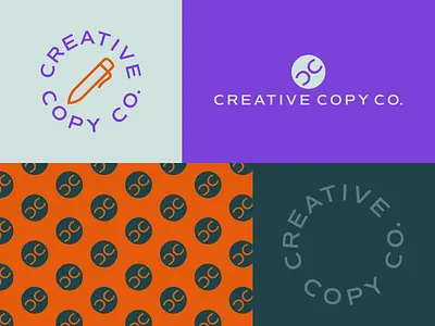 Creative Copy Co. badge brand system branding copywriting logo pattern pen pencil