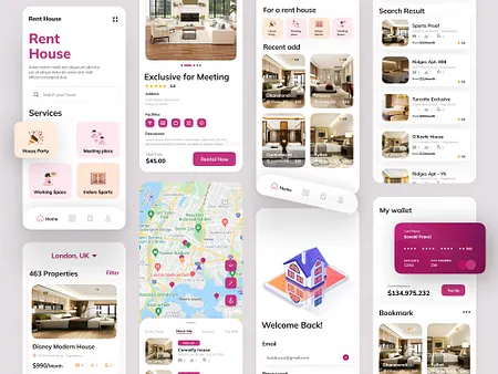 House Rental App designs, themes, templates and downloadable graphic ...