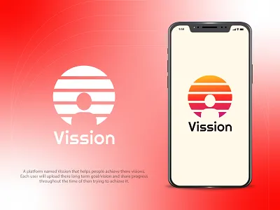 vission logo - app icon app brand brand identity branding clean logo logo colorful logo creative design flat gradient illustration logo logos logotype modern think outside the box ui vision vission logo