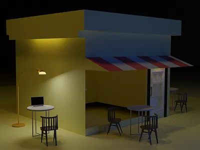 mini bar 3d render 3d