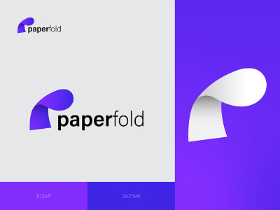 Modern Paperfold logo 3d apps brand brand identity branding brandmark design graphic design icon lettering logo logo design logos modern logo monogram p letter logo typography ui vector