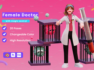 3D Character Female Doctor