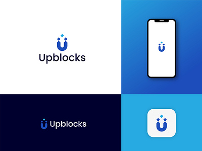 Upblocks - Modern Blockchain Logo abstract ai artificial intelligence blockchain brand design coin colorful crypto finance fintech icon media modern nft simple symbol tech technology vibrant