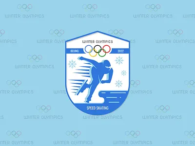 WINTER OLYMPICS 2022 - SPEED SKATING BADGE design illustration logo ui