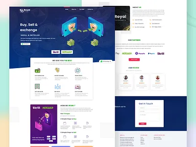 Crypto and Money Exchange Landing Page Design | Mitul Gajjar adobe xd animation in adobe xd attractive landing page branding creative landing page creative landing screen app creative website design dailychallenge design designer life illustration logo ui ux