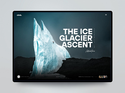 Website Hero Design adventure black clean dark mode design elegant figma hero hero design ice minimal modern mountains outdoors photoshop ui ux web design website