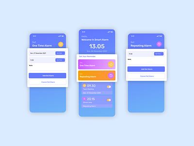 UI Alarm App alarm design ui ux