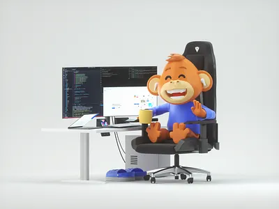 Coder Monkey! art branding character design illustration ui ux web