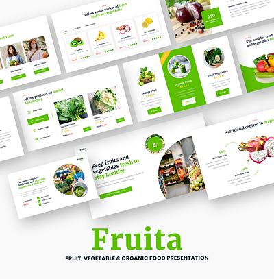 Fruit, Vegetable & Organic Food Presentation Template business powerpoint creative slide drink food fruit healthy food organic food powerpoint template presentation presentation template vegetable vegetarian