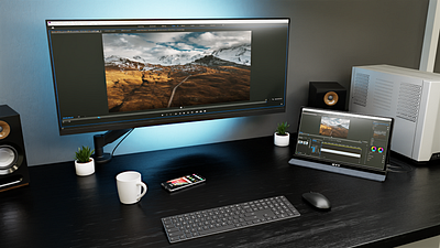 desk work design 3d 3d art blender design desk design graphic design minimal
