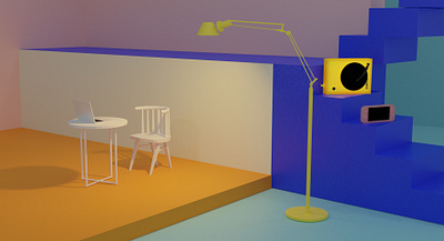 geometry room 3d render 3d