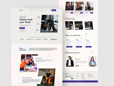 Fitn- Fitness Landing Page cardio design exercise fitness gym healthy landing page muscle popular ui ui design user interface ux we web design website workout yoga