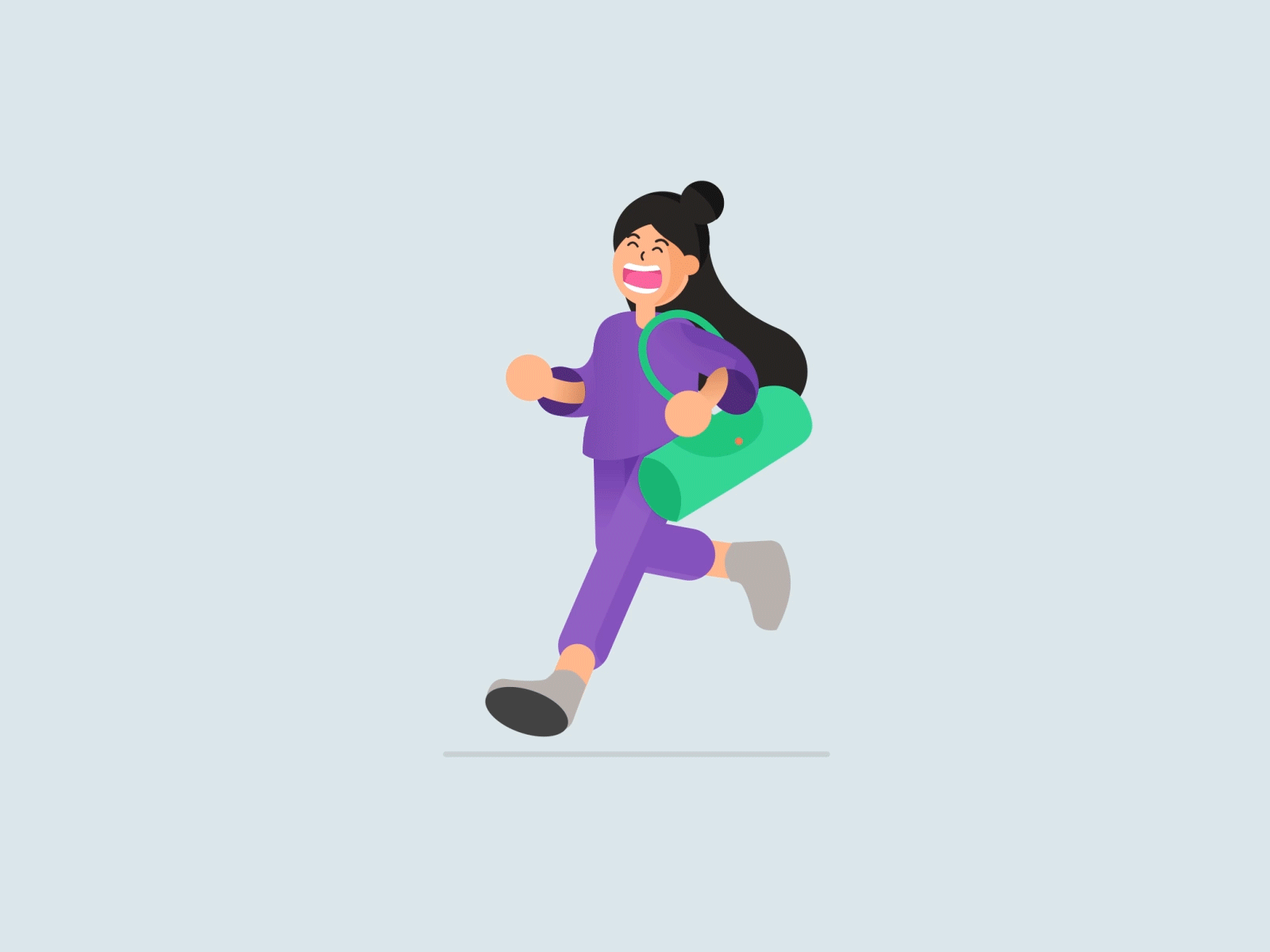 That Friday Feeling 2d character cycle friday gif illustration illustrator loop motion motiongraphics run running vector woman