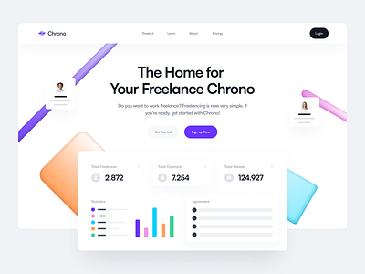 Chrono Header design hero hero design landing landing page landing page ui saas ui ux