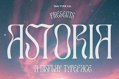 TAN - ASTORIA display font fashion font fashionable font hipster font modern font modern typography psychedelic font quirky font quirky letters quirky typeface retro ad retro font serif font unique font vintage font