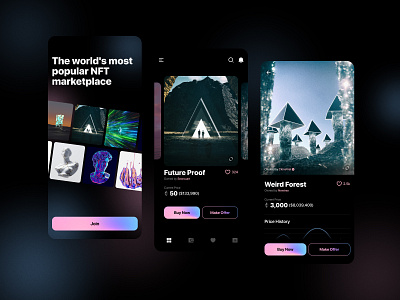 NFT App Concept design ethereum figma mobile nft token ui ui ux ui design uidesign ux