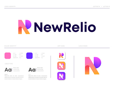 Branding Logo design for (N+R) NewRelio a b c d e f g h i j k l m n brand brand identity branding brandmark design icon identity logo design logo designer logotype mark minimal monogram n letter logo nr logo o p q r s t u v w x y z r letter logo symbol typography