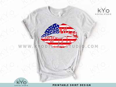 American Flag Lips 4th of july american american flag american lips design flag illustration independence day lips patriotic shirt shirt design us flag us flag lips usa