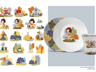 The Red Hood kids collection children book children design fairytale illustrations kids illustrations kids products kids room design picture book red hat red hood