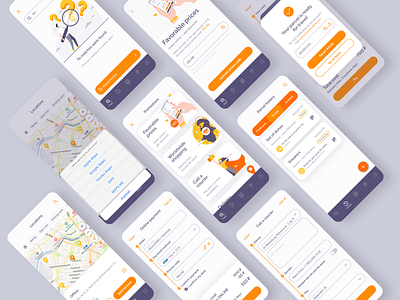 Korobochka — Mobile App UX/UI app application brand brand identity branding concept delivery delivery app interaction design interface logo logotype mobile app research ui user experience user interface ux uxui web design