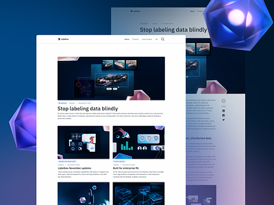 Blog page design 3d blog blog page clean illustration landing ui ux web web design web page