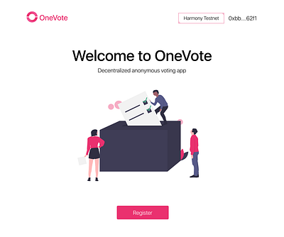 Decentralized Voting App animation illustration landingpage logo nft ui web3