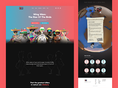 WingWars NFT Collection Landing Page - wingwars.io collection design ethereum landing page nft nft project nfts project solana token ui ux web