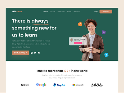 SkillShoot - Course Web Exploration ⚡ course design education homepage landingpage learning minimal skills study ui uidesign uiux ux webdesign website