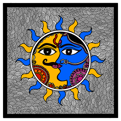 Madhubani Art design digitalartist illustration indianart indianarttraditional indiandigitalartist ipadart logo madhubani procreate