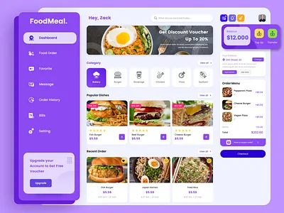 Food User dashboard SAAS dashboard design food food website new popular product design purple restaurant saas statistic ui ui screens uiux user user panel web web dashboard webapps website