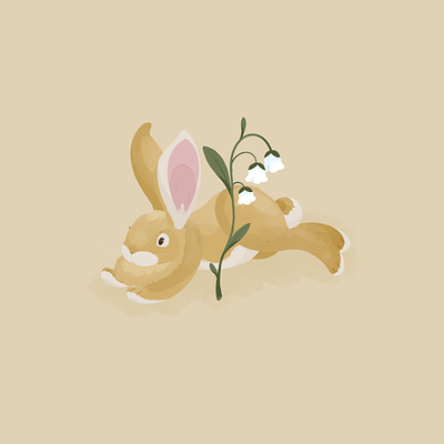 Zelda bun bunny deceased design flamisch flower furr giant illustration illustrator minimal pet procreate rabbit yellow