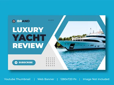Luxury yacht review web banner template & video thumbnail design banner template brand design branding media post ui yacht