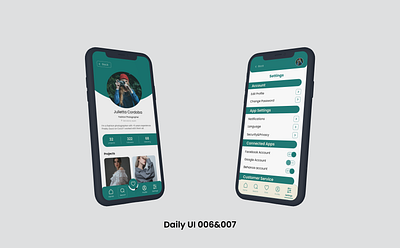Daily UI 006&007 - Profile&Settings 3d app challenge dailyui figma mobile mobile app ui user interface