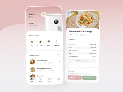 Air Fryer app air fryer app clean cook cooking cooking app design food ios mobile recipe recipes recipes app ui user ux