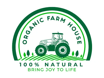 Organic Farm House Logo design adobe illustrator badge branding circular custom design emblem farm house farm house logo free fresh illustration logo logo design logo maker logodesign organic professional round logo unique