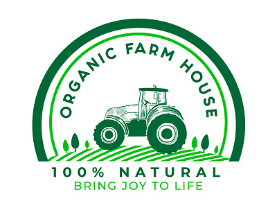 Organic Farm House Logo design adobe illustrator badge branding circular custom design emblem farm house farm house logo free fresh illustration logo logo design logo maker logodesign organic professional round logo unique