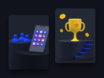 Blockchain Illustrations 3d blender blockchain cup dark design ethereum illustration polygon solana tech trophy voodoo